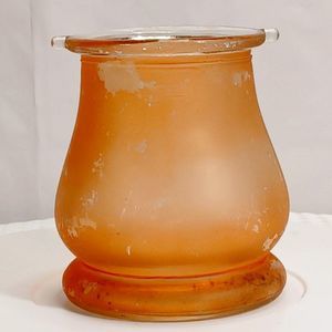 Early American Nibbed Rim Glass Jar No. 3 Peach Color